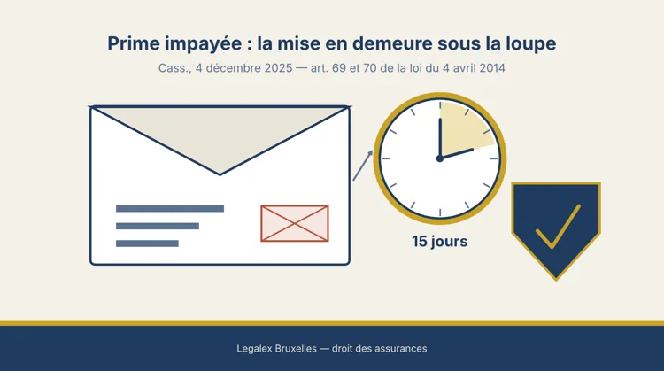 Prime impayée : mise en demeure et suspension de l’assurance